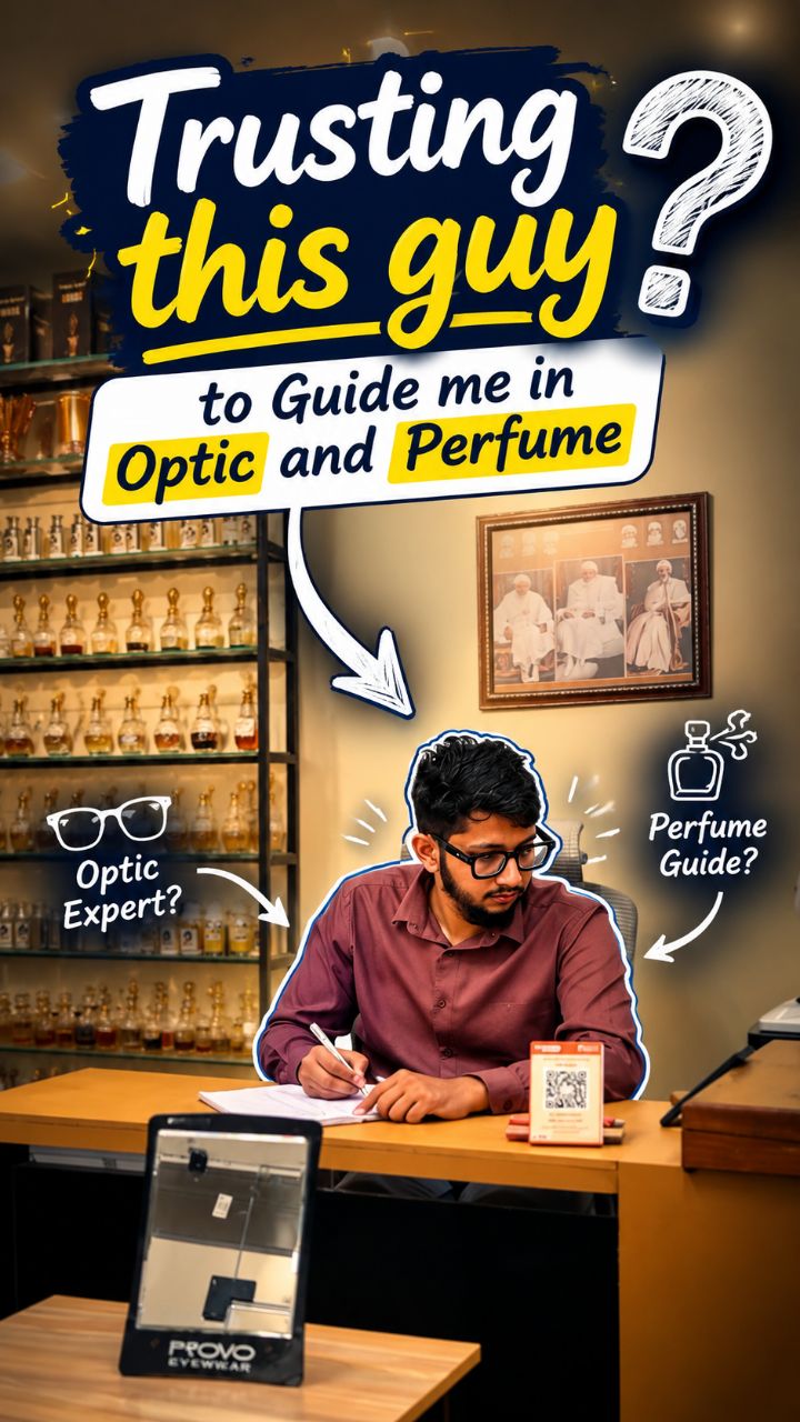 🤔 Trusting this guy to guide you in optics & perfumes?
Fai